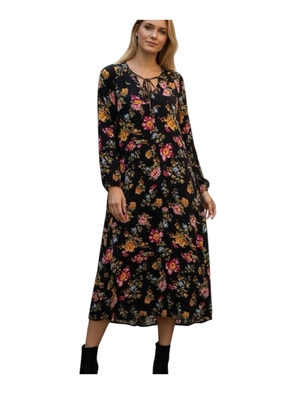 Natural Life Rowan Side slit Maxi Dress NWT Size L